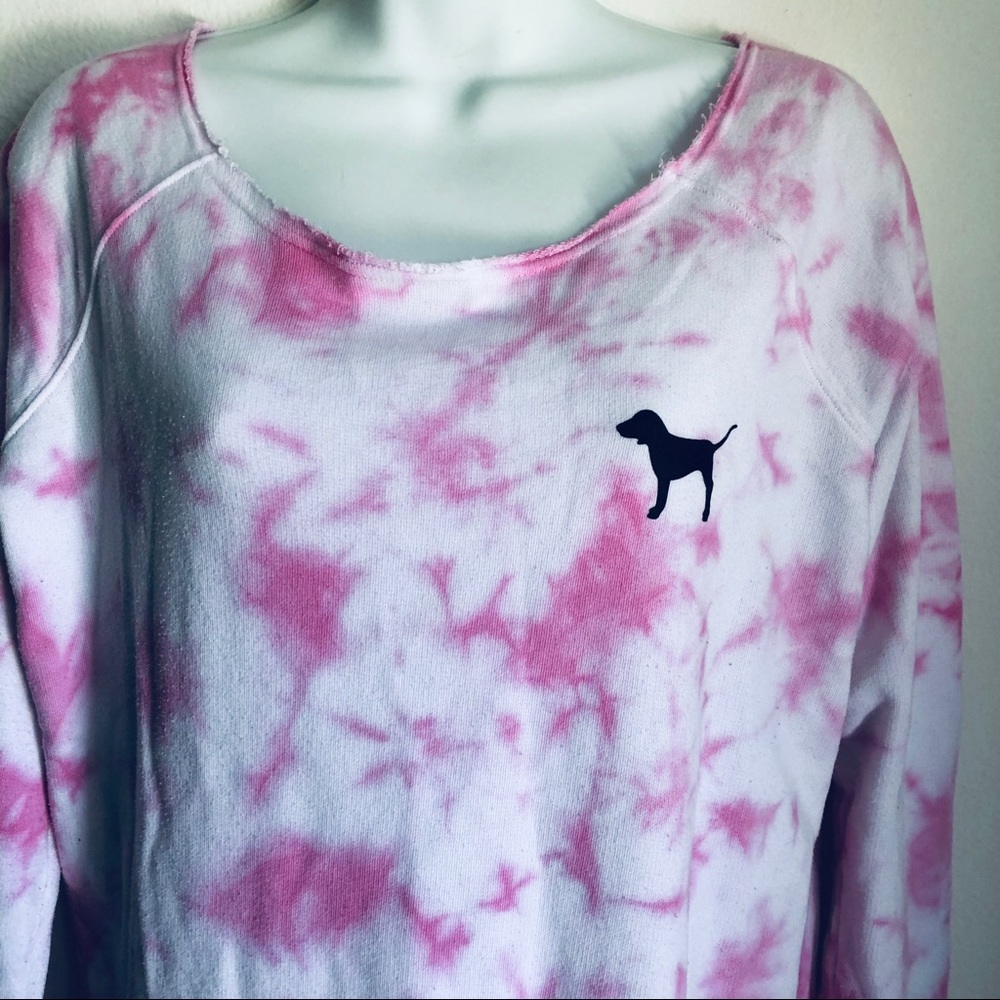 PINK VICTORIA SECRET TIE DYE SWEATER.SIZE X SMALL - Picture 3 of 6